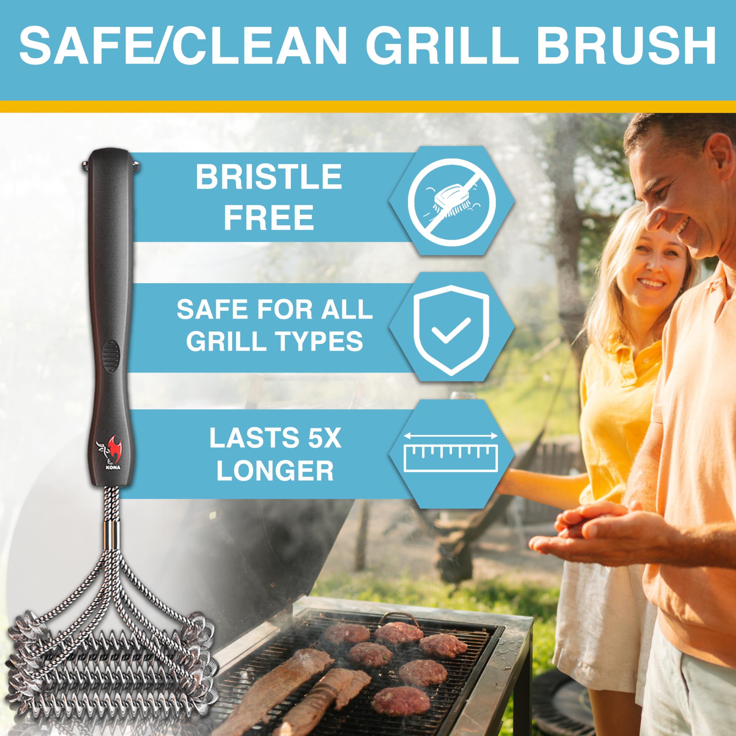 Coil Grill Brush & Grill Spray Cleaner - Safe/Clean Bristle-Free BBQ Grill Brush & Heavy-Duty, No-Drip Grill Spray, Eco-Friendly Degreaser (23 oz) - Perfect for Outdoor Grilling & Cleaning - Image 3