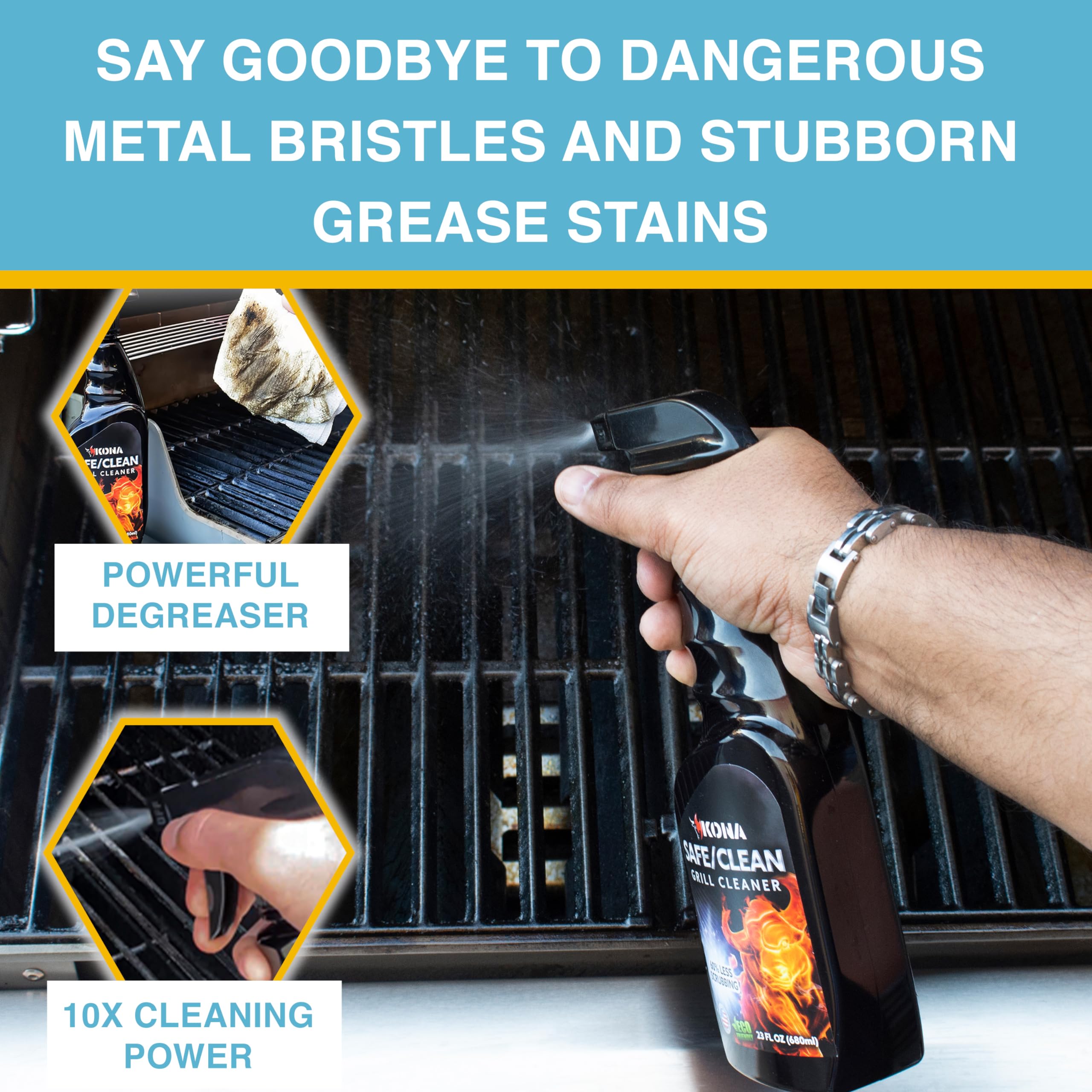 Coil Grill Brush & Grill Spray Cleaner - Safe/Clean Bristle-Free BBQ Grill Brush & Heavy-Duty, No-Drip Grill Spray, Eco-Friendly Degreaser (23 oz) - Perfect for Outdoor Grilling & Cleaning - Image 4