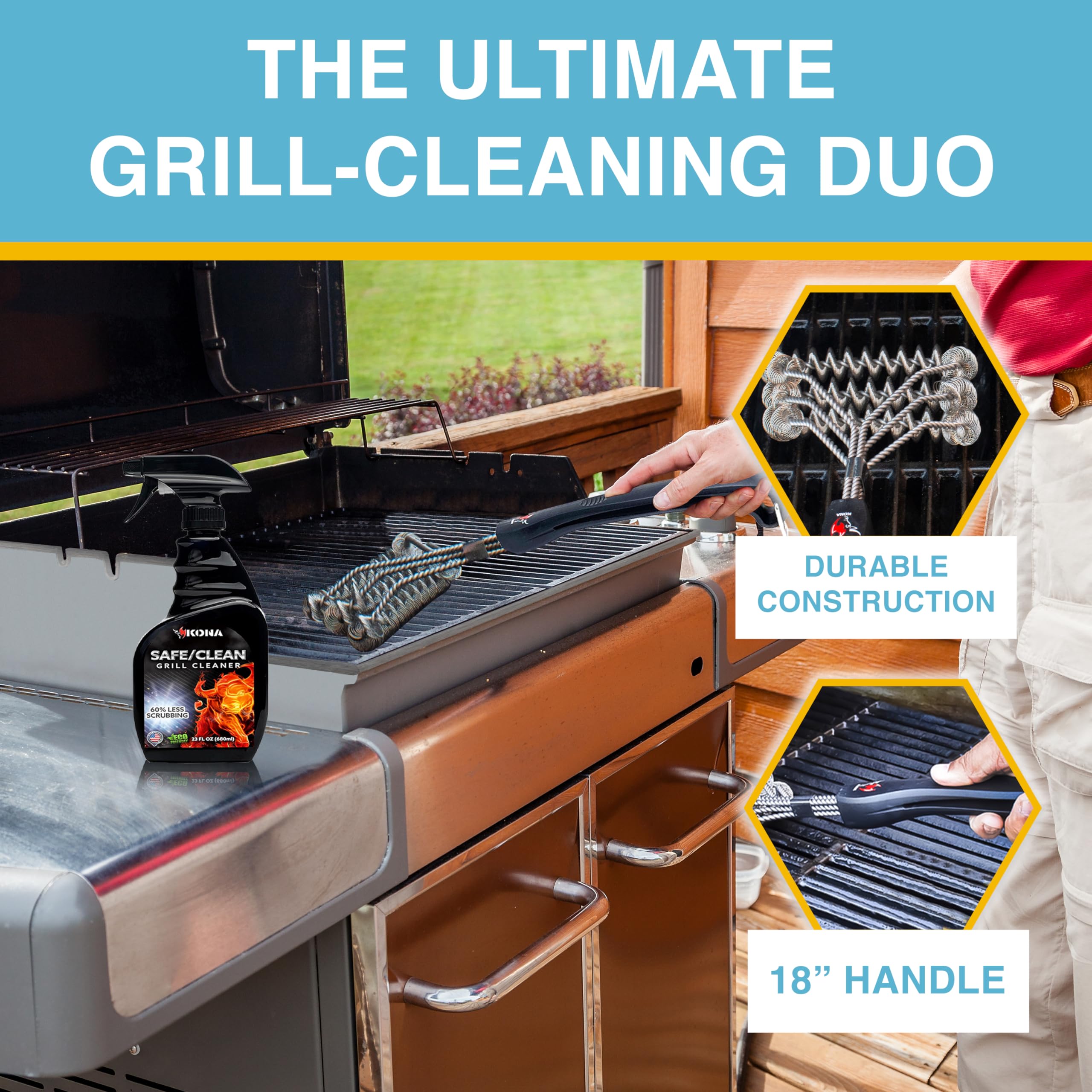 Coil Grill Brush & Grill Spray Cleaner - Safe/Clean Bristle-Free BBQ Grill Brush & Heavy-Duty, No-Drip Grill Spray, Eco-Friendly Degreaser (23 oz) - Perfect for Outdoor Grilling & Cleaning - Image 6
