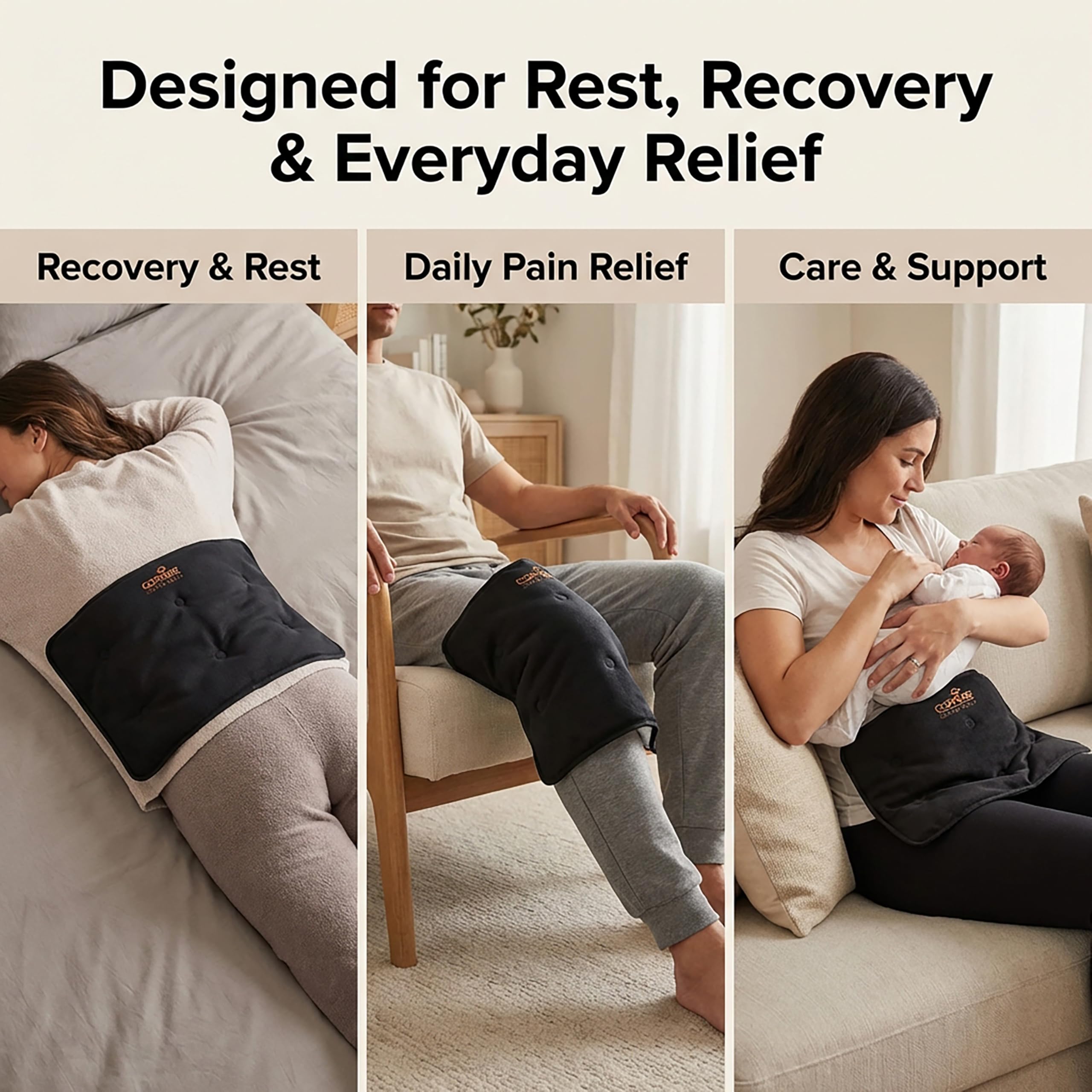 Coppure Copper Relief Large Gel Soft Flexible Medical Ice Packs for Injuries - Reusable Ice Pad Cold Pack for Back Pain, Migraine Relief Pad, Postpartum, Headache, Shoulder – 15” x 11” - 2 Pack - Image 3