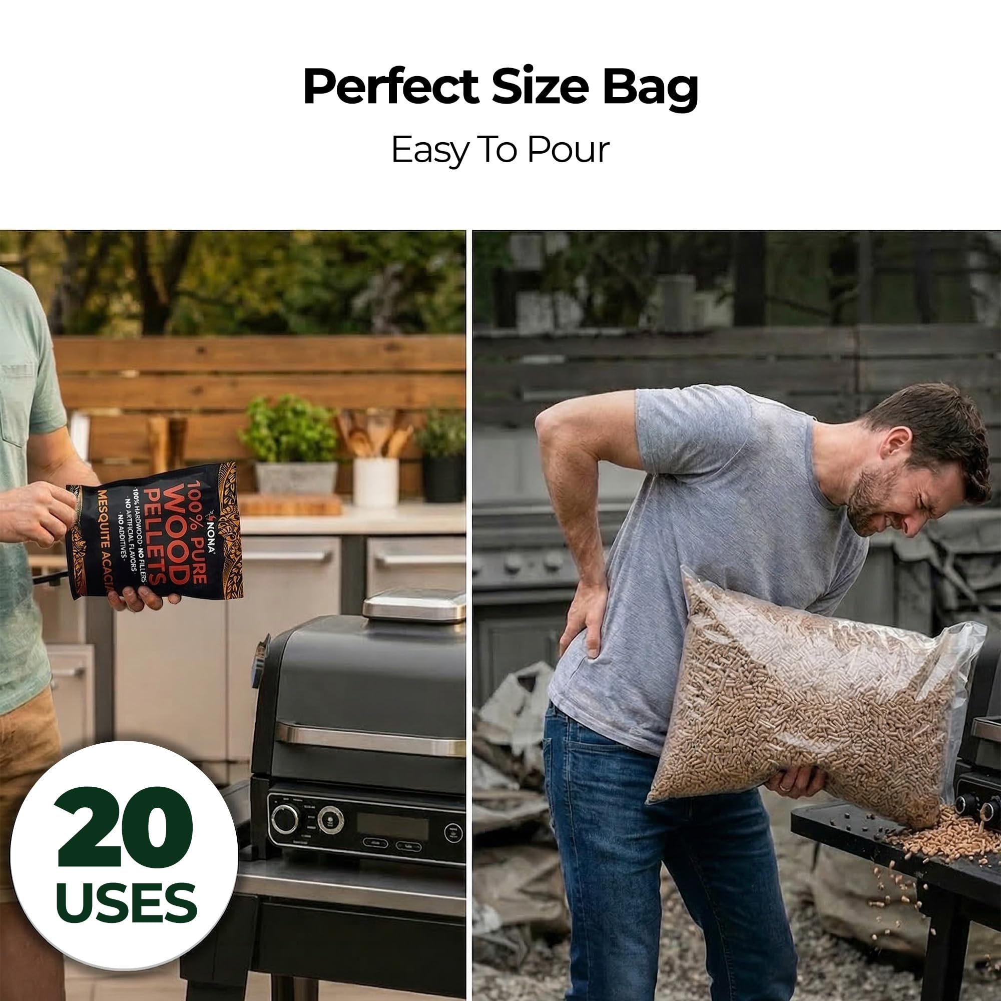 Kona 100% Mesquite Smoker Pellets, Intended for Ninja Woodfire Outdoor Grill, 2 lb Resealable Bag - Image 6