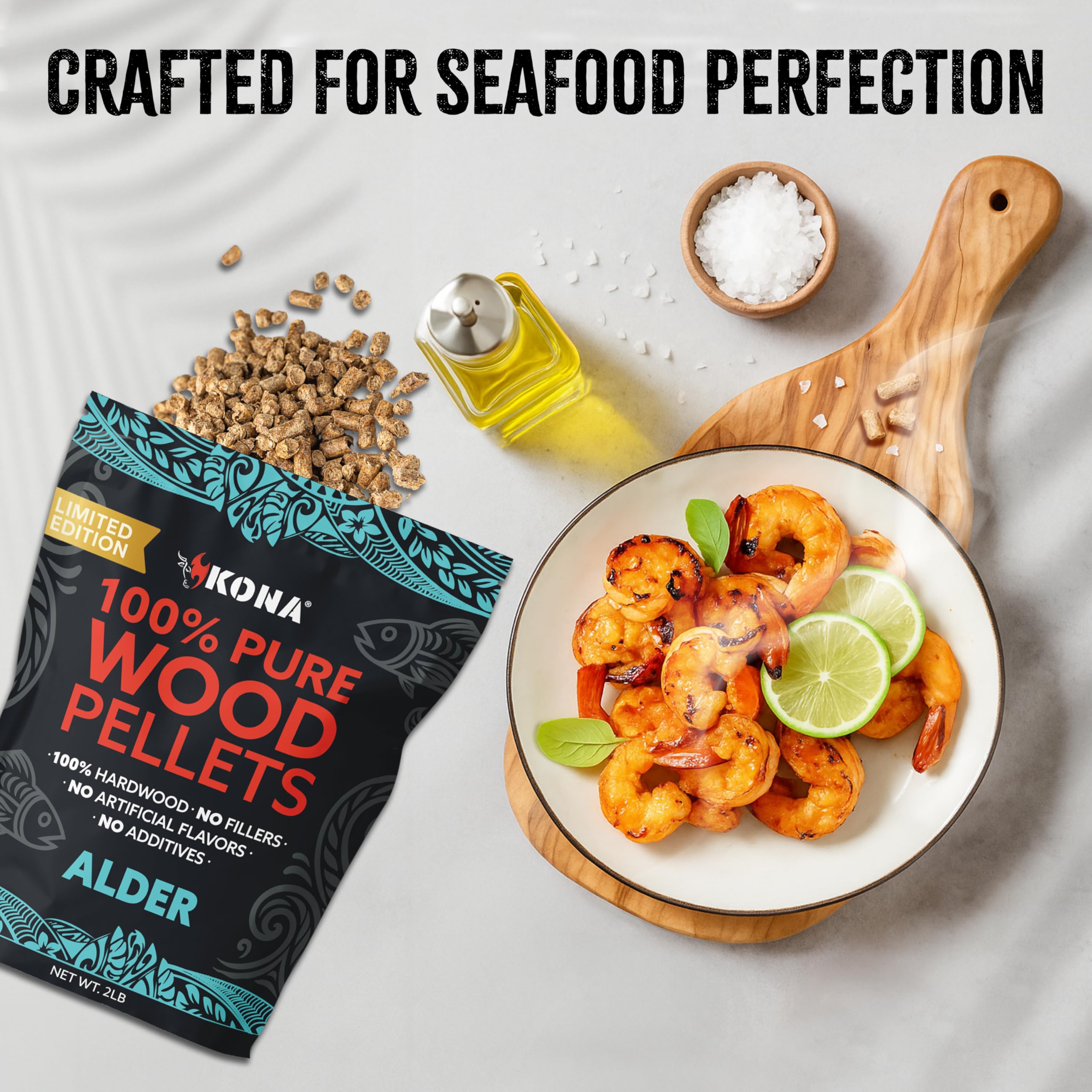 Kona Alder Wood Pellets – Limited Edition, Intended for Ninja Woodfire Grill, Outdoor Oven & Smoker – 2lb Resealable Bag - Image 5