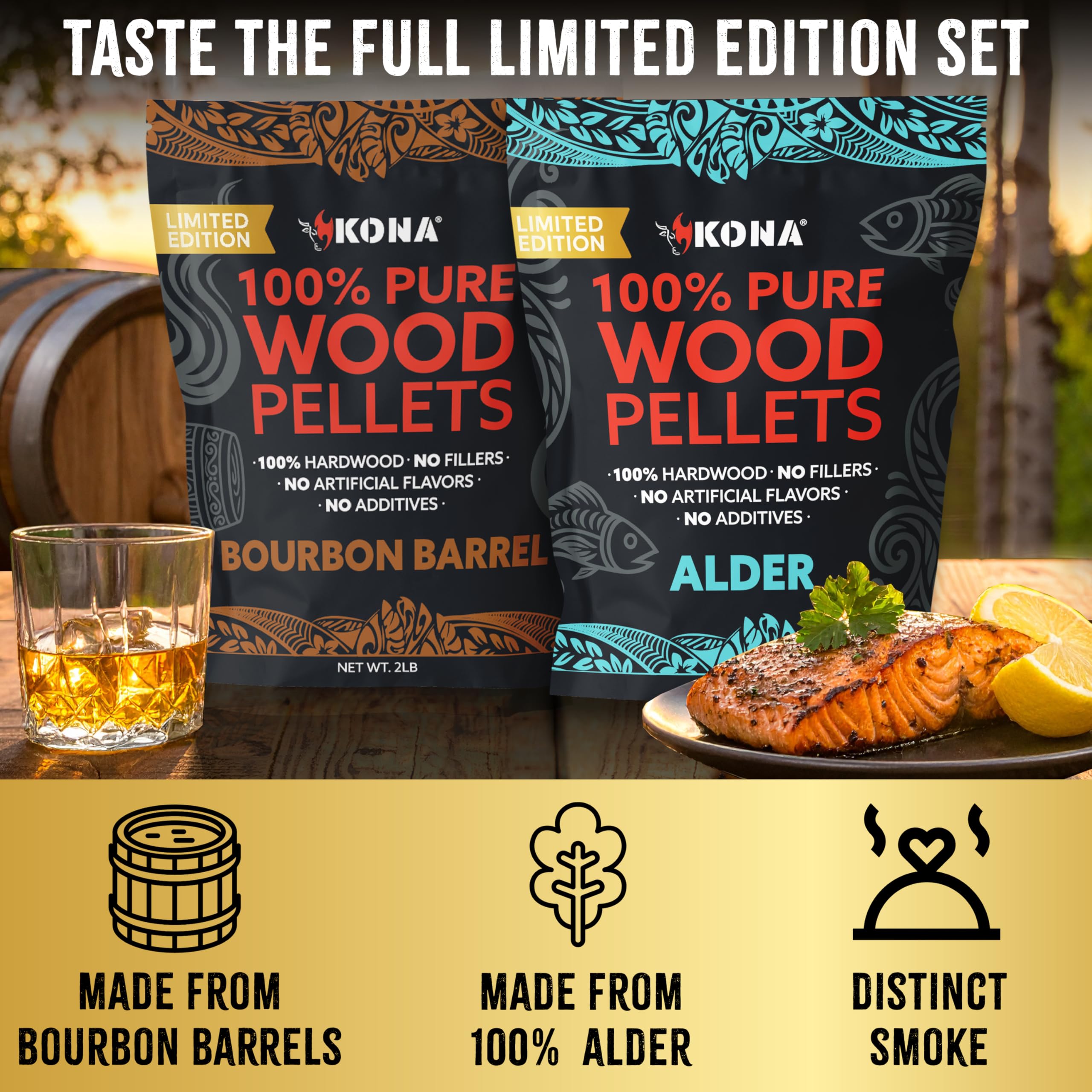 Kona Alder Wood Pellets – Limited Edition, Intended for Ninja Woodfire Grill, Outdoor Oven & Smoker – 2lb Resealable Bag - Image 6