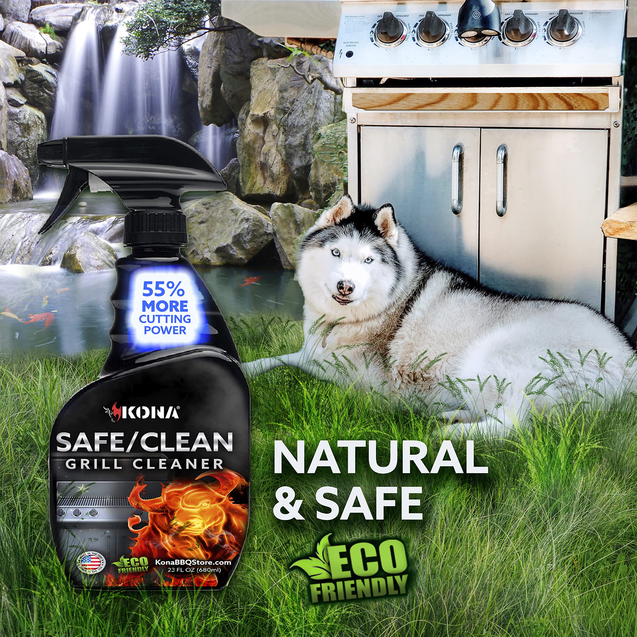 Kona Professional Grade Grill Cleaner for Outdoor BBQ – Heavy Duty, Non-Toxic, Fume-Free Kitchen Degreaser Spray, Eco-Friendly BBQ Degreaser – 23oz - Image 6