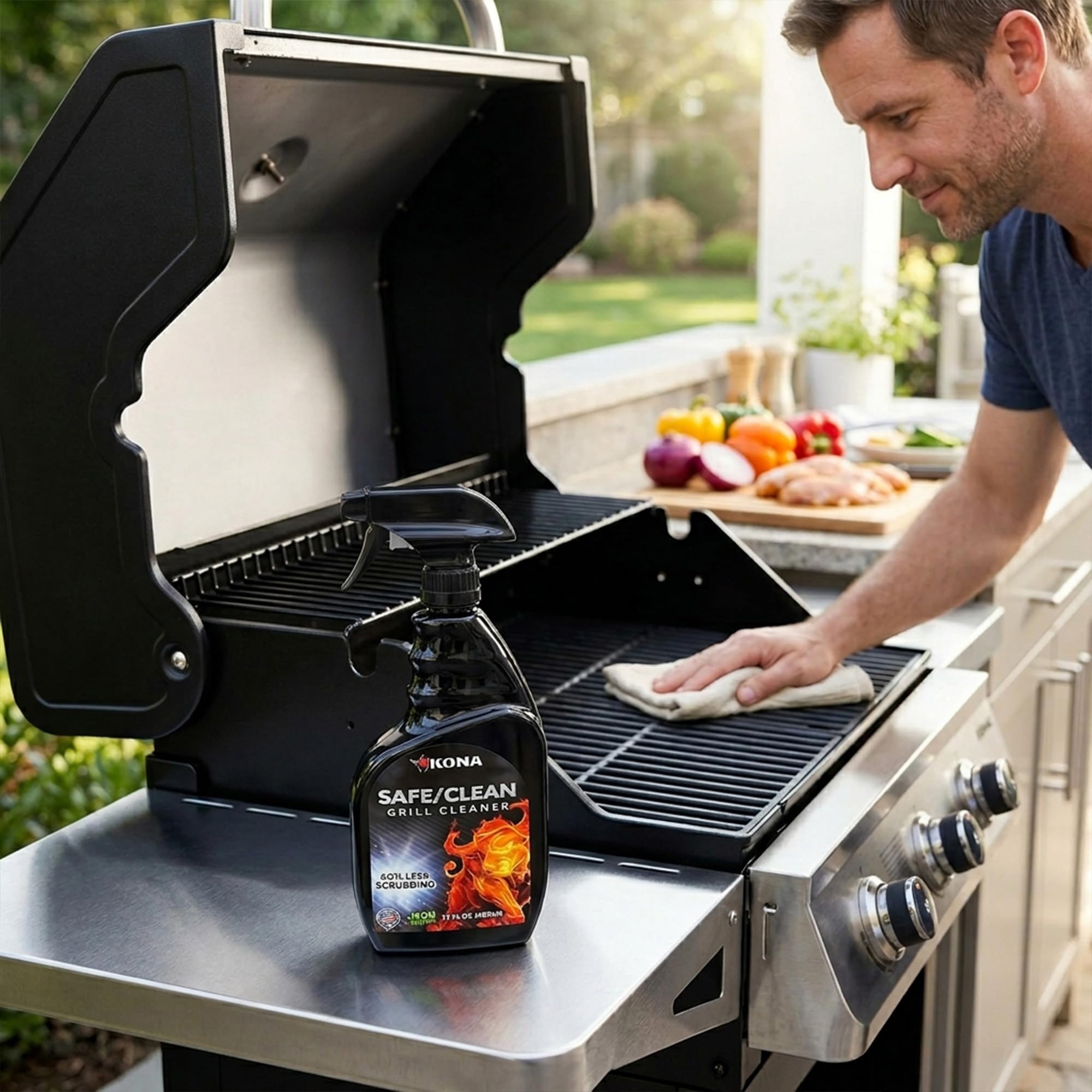 Kona Safe/Clean Grill Cleaner Spray - Now 40% More Cleaning Power, Heavy Duty No-Drip Gel, Eco-Friendly, Food Safe, BBQ Grate Degreaser, Biodegradable, Made in Michigan USA - 23oz - Image 6