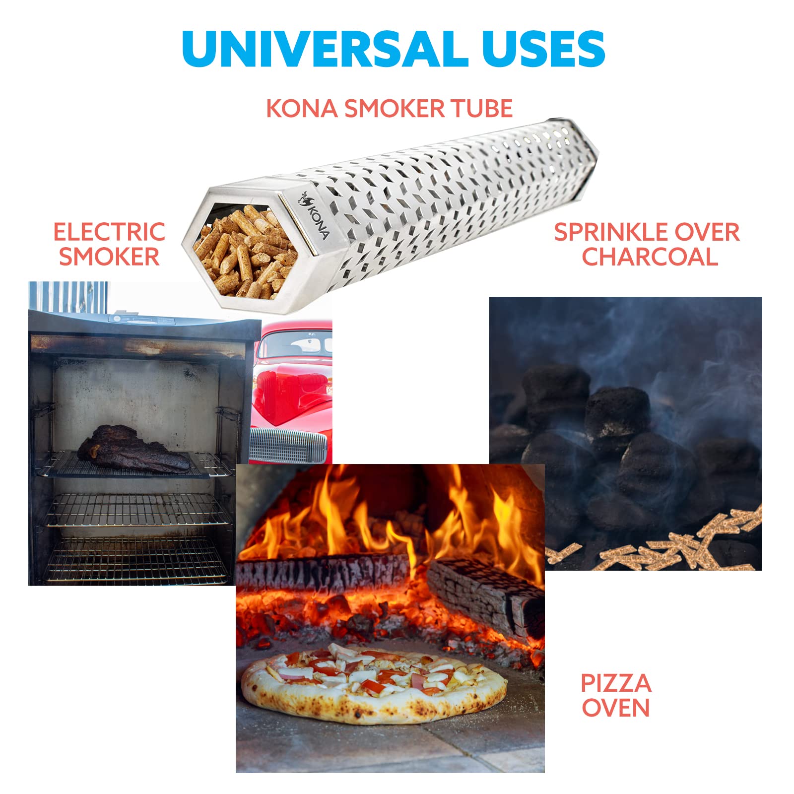 Kona Smoker Grilling Pellet (Set of 4) 2 Pound Variety Pack (8 pounds Total), Apple + Cherry + Supreme Blend + Mesquite Acacia Blend - Image 8