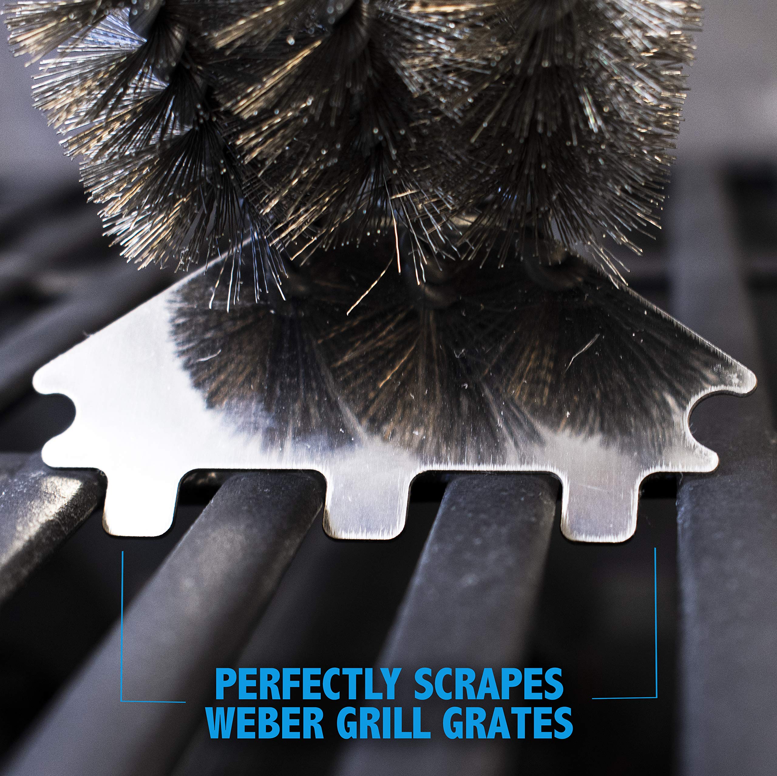 Kona Speed/Scrape Grill Brush and Scraper - Compatible with Weber and Other Brands Flat & Round Grill Grates - BBQ Cleaner for Gas Grills, Stainless Steel Cast Iron Grates - New Flex Grip Handle - Image 4