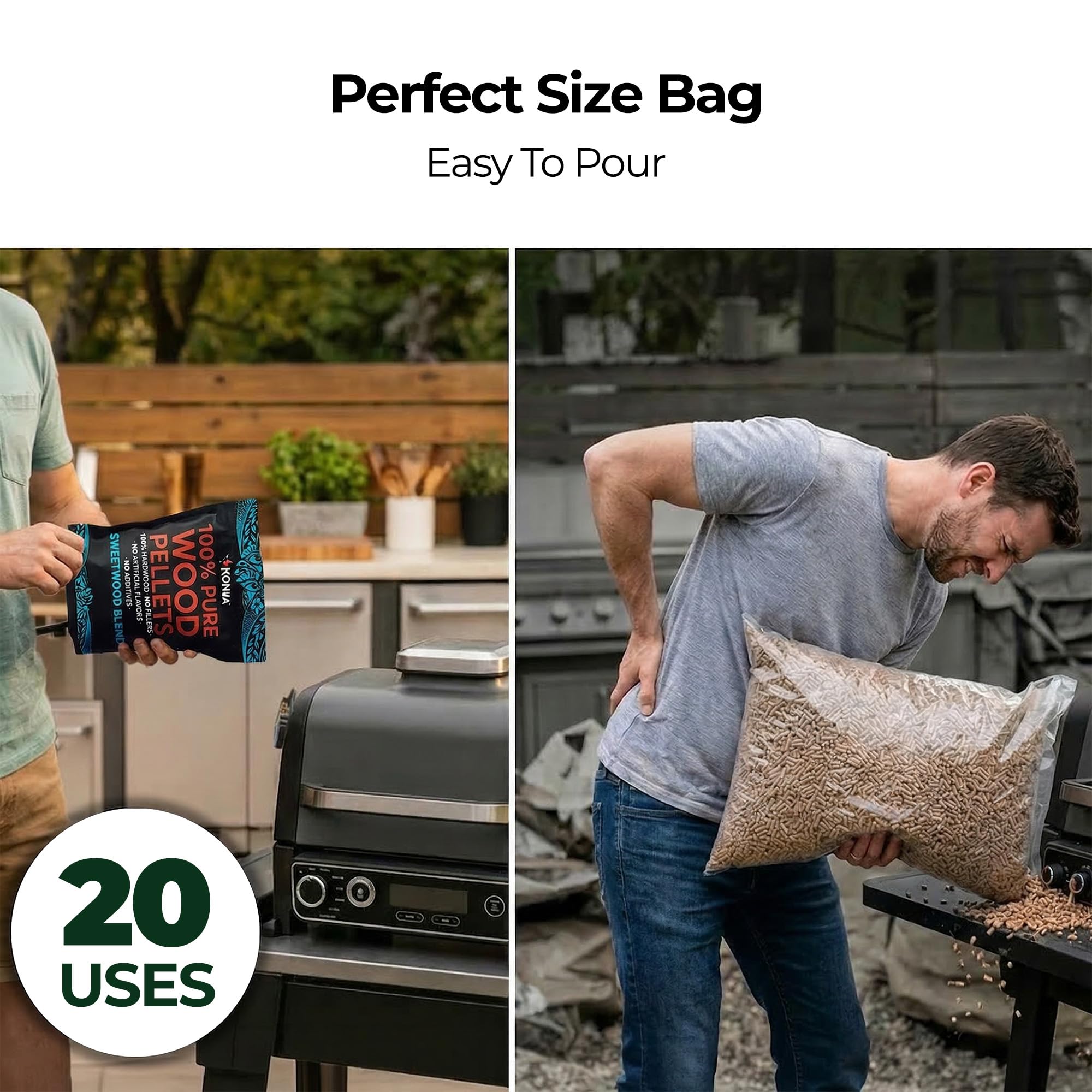 Kona Sweetwood Blend Smoker Pellets, Intended for Ninja Woodfire Outdoor Grill, 2 lb Resealable Bag - Image 6