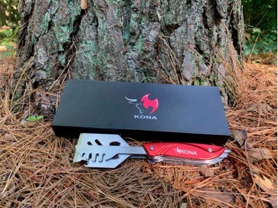 Kona Tailgater Grilling Accessories for Men - 6-in-1 BBQ Tool Set Includes Stainless Steel Spatula, Fork, Tongs & More - Heavy-Duty, Removable - Perfect Grill Gift in Premium Box - Image 4