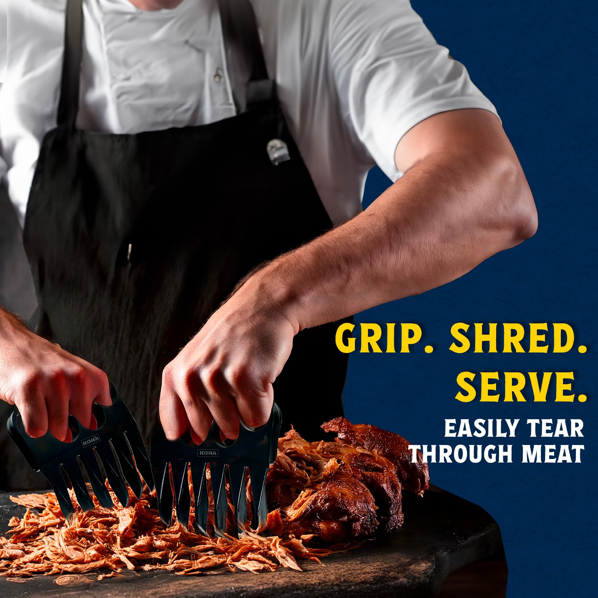 Kona Wolverine Meat Claws for Shredding – Heavy Duty BBQ Pulled Pork Shredder Tool, Bear Claw Grip – BPA-Free Meat Handler Forks Stocking Stuffer for Grill Lovers - Image 4