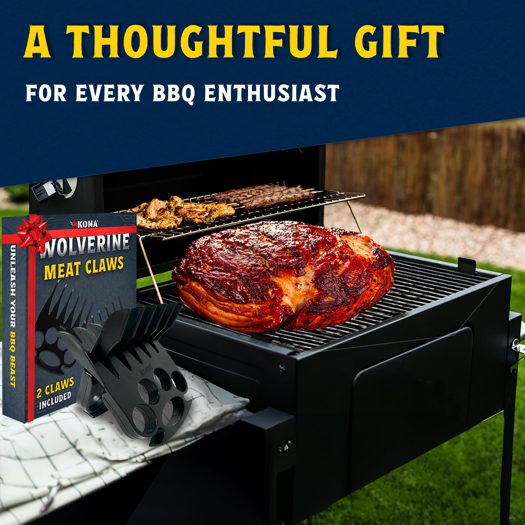 Kona Wolverine Meat Claws for Shredding – Heavy Duty BBQ Pulled Pork Shredder Tool, Bear Claw Grip – BPA-Free Meat Handler Forks Stocking Stuffer for Grill Lovers - Image 6
