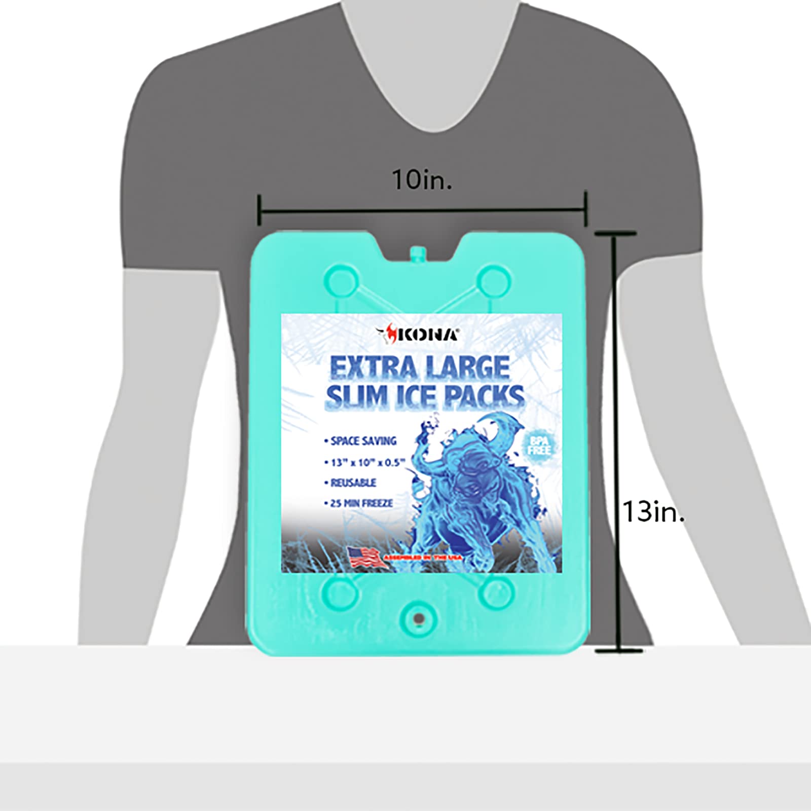 (Set of 6) XL Slim Ice Packs for Coolers - Freezer Packs - Refreezable & Reusable for Coolers - Perfect for The Beach, Camping Trips, and Sports Events - Image 6
